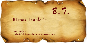 Biros Teréz névjegykártya